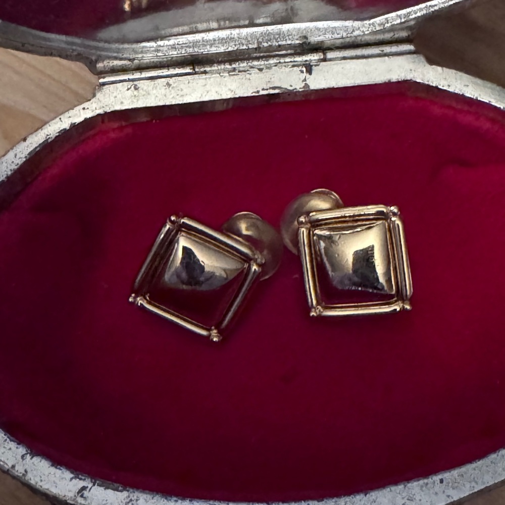 Christian Dior Gold  Square Earrings